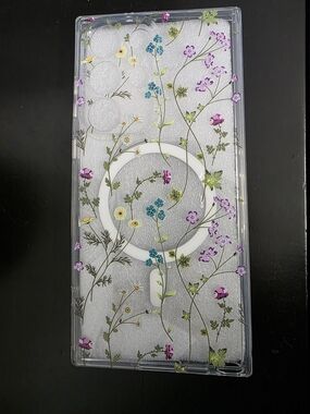 Floral Clear MagSafe-Compatible Phone Case - Samsung S23 Ultra